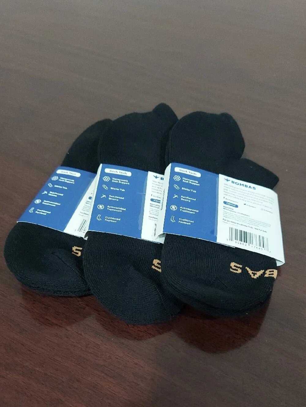 ❤️ Bombas No-Show XS Athletic Socks in Black (3-Pack)